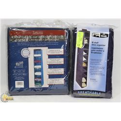 2 NEW CLOSET ORGANIZERS-1 SHOE, 1 SWEATER