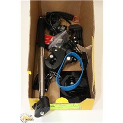 FLAT OF GOPRO ACCESSORIES AND SELFIE STICK