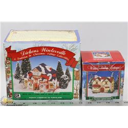 DICKENS WINTERVILLE PORCELAIN LIGHTED HOUSE AND