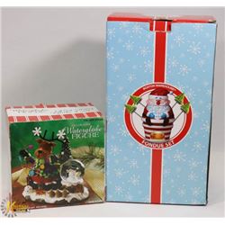 SANTA BOSTON WAREHOUSE FONDUE SET AND DECORATIVE