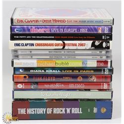 12 MUSIC DVDS.