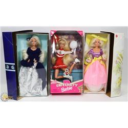 LOT OF 3 BARBIES INCL AVON WINTER VELVET, AVON