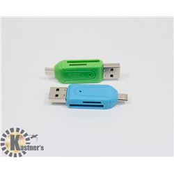 LOT OF TWO NEW!ALL IN ONE MICRO SD/TF CARD READERS