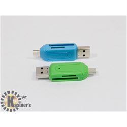 LOT OF TWO NEW!ALL IN ONE MICRO SD/TF CARD READERS