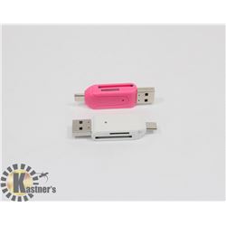 LOT OF TWO NEW!ALL IN ONE MICRO SD/TF CARD READERS