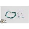 Image 1 : #60-SYNTHETIC SEA SHELL PEARL BRACELET & EARRINGS 10MM