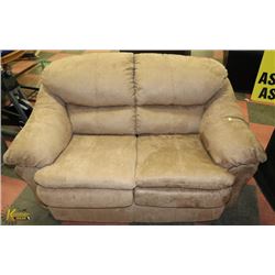 LIGHT BROWN FABRIC LOVE SEAT