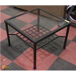 GLASS TOP METAL SIDE TABLE