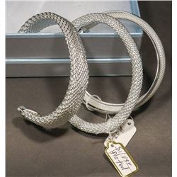 NEW 3 PC SILVER PLATED BANGLE BRACELETS