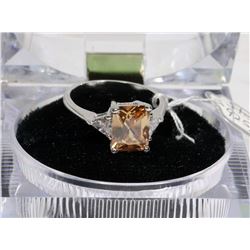 NEW STERLING .925/SILVER RING CUBIC YELLOW STONE