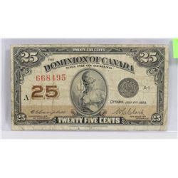 1923 CANADIAN SHINPLASTER