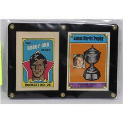 BOBBY ORR FRAMED EARLY 1970S OPC BOOKLET & CARD.