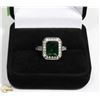 Image 1 : GENUINE EMERALD RING LADIES SIZE 8