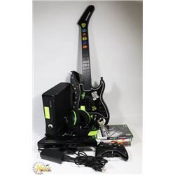 LOT OF XBOX ACCESSORIES, GAMES AND CONSOLE UNIT W/