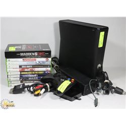 XBOX 360 GAME CONSOLE WITH CORDS, CONTROLLER,