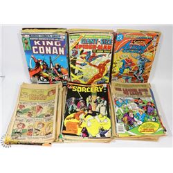 BOX OF VINTAGE COMIC BOOKS.