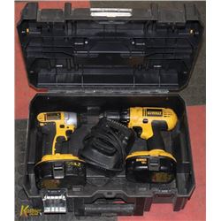 DEWALT 18VOLT DRILL & IMPACT& CHARGER IN