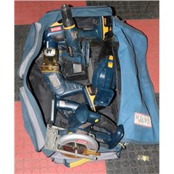 RYOBI 18VOLT TOOL KIT INCL SKILL SAW, DRILL,