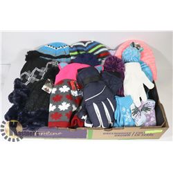 CASE OF NEW YOUTH SIZE WINTER HATS, GLOVES,