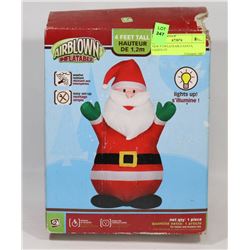 NEW 4' INFLATEABLE SANTA, LIGHTS UP