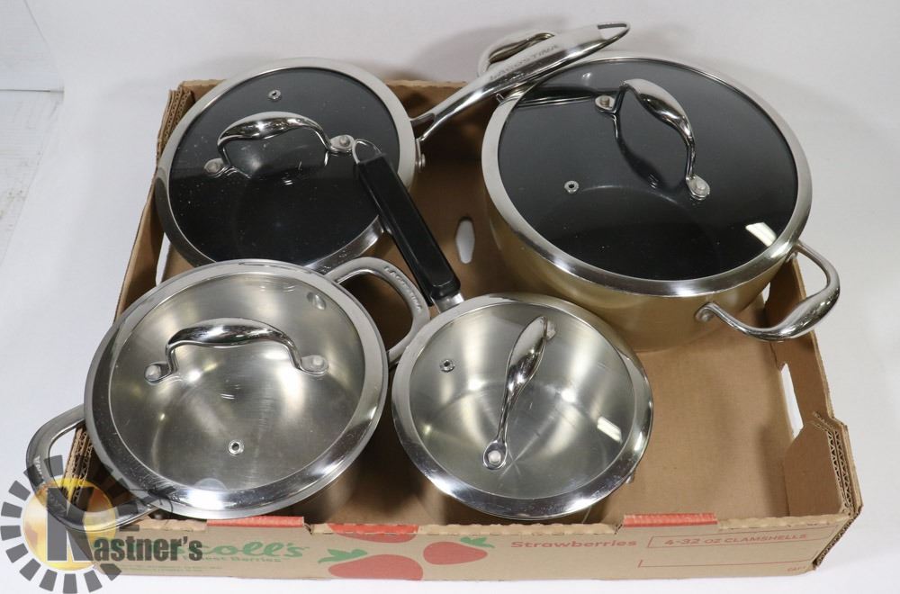 FLAT WITH 4 LAGOSTINA POTS WITH LIDS