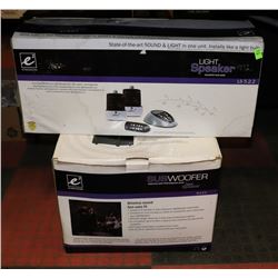 WIRELESS LIGHT SPEAKERS AND SUBWOOFER.