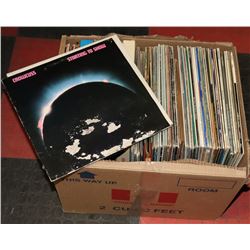 BOX OF ASSORTED VINYL RECORDS.