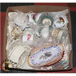 LARGE BOX OF ESTATE FINE CHINA INCL. ROYAL