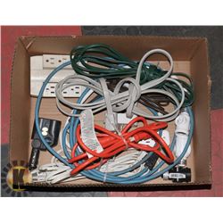 BOX OF OUTDOOR EXTENSION CORDS, POWER