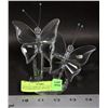 Image 1 : CRYSTAL DISPLAY OF 2 FLYING BUTTERFLIES ON CRYSTAL