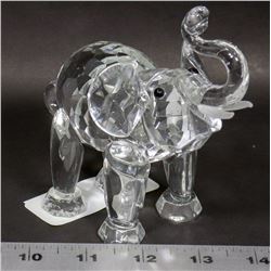 LARGE CRYSTAL RAISED TRUNKED ELEPHANT FIGURINE