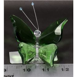 SMALL CRYSTAL BUTTERFLY WITH GREEN WINGS