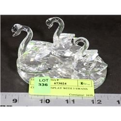 CRYSTAL DISPLAY WITH 3 SWANS