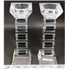 Image 1 : PAIR OF CRYSTAL CANDLE HOLDERS WITH MULTIPLE BLACK