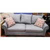 Image 1 : GREY  FABRIC SOFA WITH ACCENT CUSHIONS 85.8"