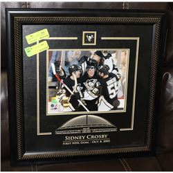 SIDNEY CROSBY FIRST NHL GOAL SIGNED HOCKEY PICTURE