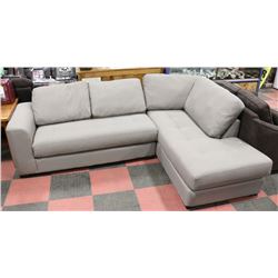 LARGE LIGHT GREY FABRIC SECTIONAL
