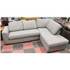 Image 1 : LARGE LIGHT GREY FABRIC SECTIONAL