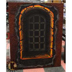 5' ORIGINAL PAINTING OF A MEDIEVAL WINDOW SIGNED
