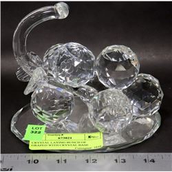 CRYSTAL LAYING BUNCH OF GRAPED WITH CRYSTAL BASE