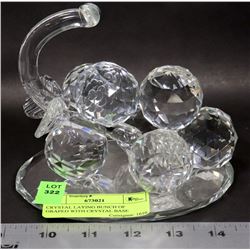 CRYSTAL LAYING BUNCH OF GRAPED WITH CRYSTAL BASE