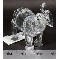 SMALL CRYSTAL RAISED TRUNKED ELEPHANT FIGURE