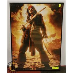 JOHNNY DEPP PIRATES FRAMED MOVIE POSTER