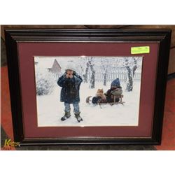 CHILDREN PLAYING IN THE SNOW COLLECTOR PRINT