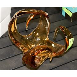 CHALET ART GLASS DISH ON CHOICE: AMBER