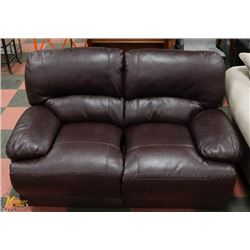 NEW BROWN LEATHERETTE RECLINING LOVE SEAT