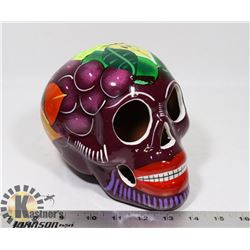 MEXICO SUGAR SKULL PURPLE WITH GRAPES AND SUN