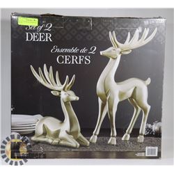 SET OF 2 GOLDEN DEER CHRISTMAS DECOR -
