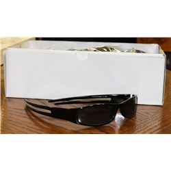 BOX OF BLACK DESIGNER SUNGLASSES.