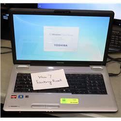 TOSHIBA SATELITE LAPTOP WINDOWS 7 FACTORY RESET